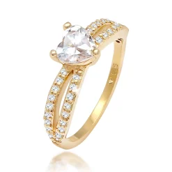 Elli "Ring Herz | Zirkonia ( Weiß )< Symbol-schmuck|Herz-schmuck