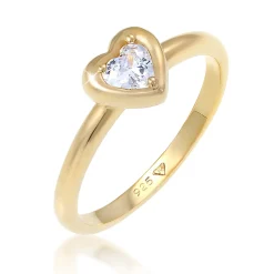 Elli "Ring Herz | Zirkonia ( Weiß )< Symbol-schmuck|Herz-schmuck