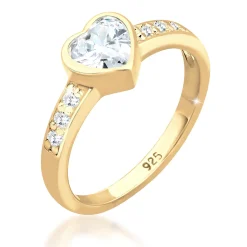 Elli "Ring Herz | Zirkonia ( Weiß )< Roségold|Symbol-schmuck