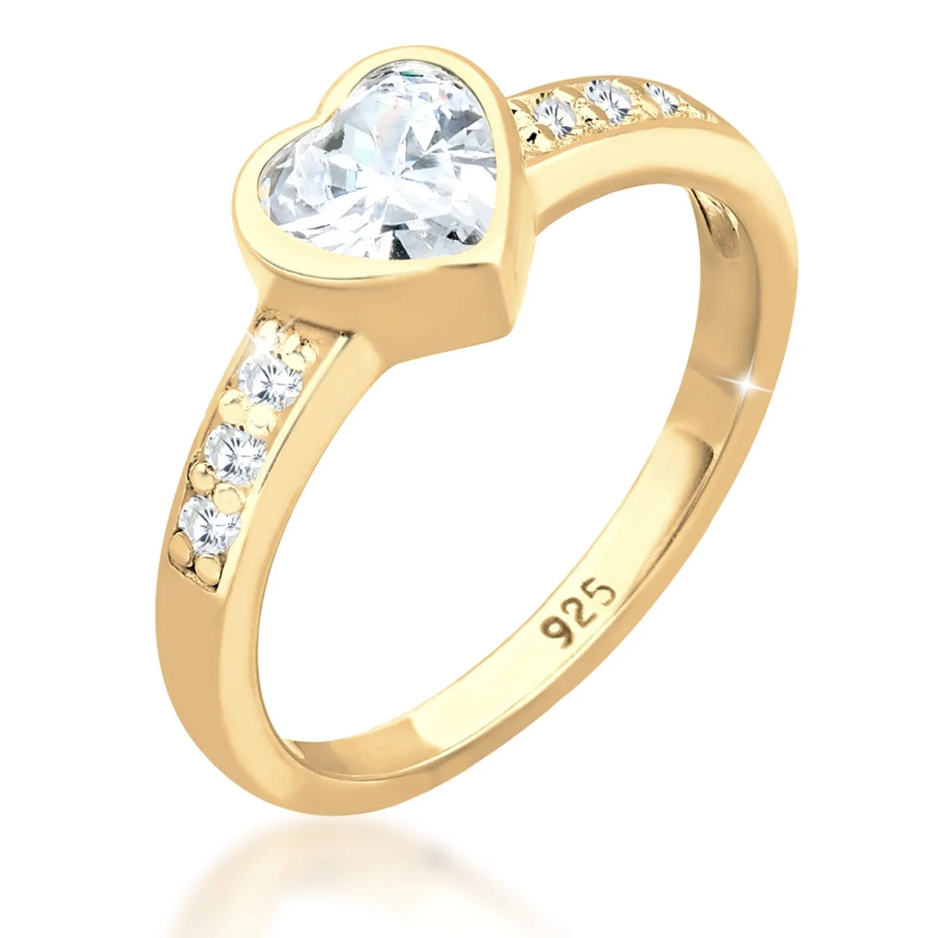 Elli "Ring Herz | Zirkonia ( Weiß )< Roségold|Symbol-schmuck