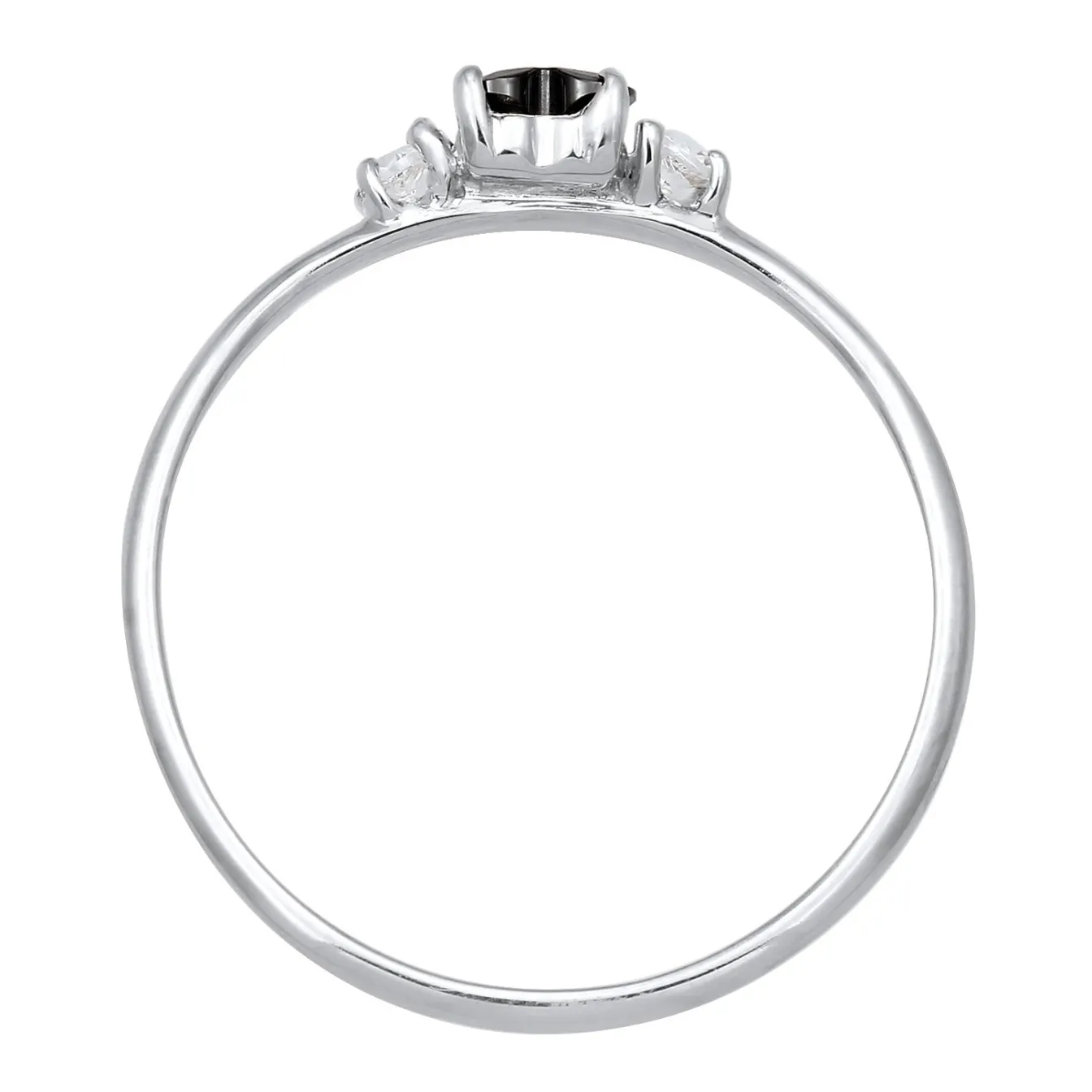 Elli "Ring Herz | Zirkonia (Schwarz)< Vergoldet|Symbol-schmuck