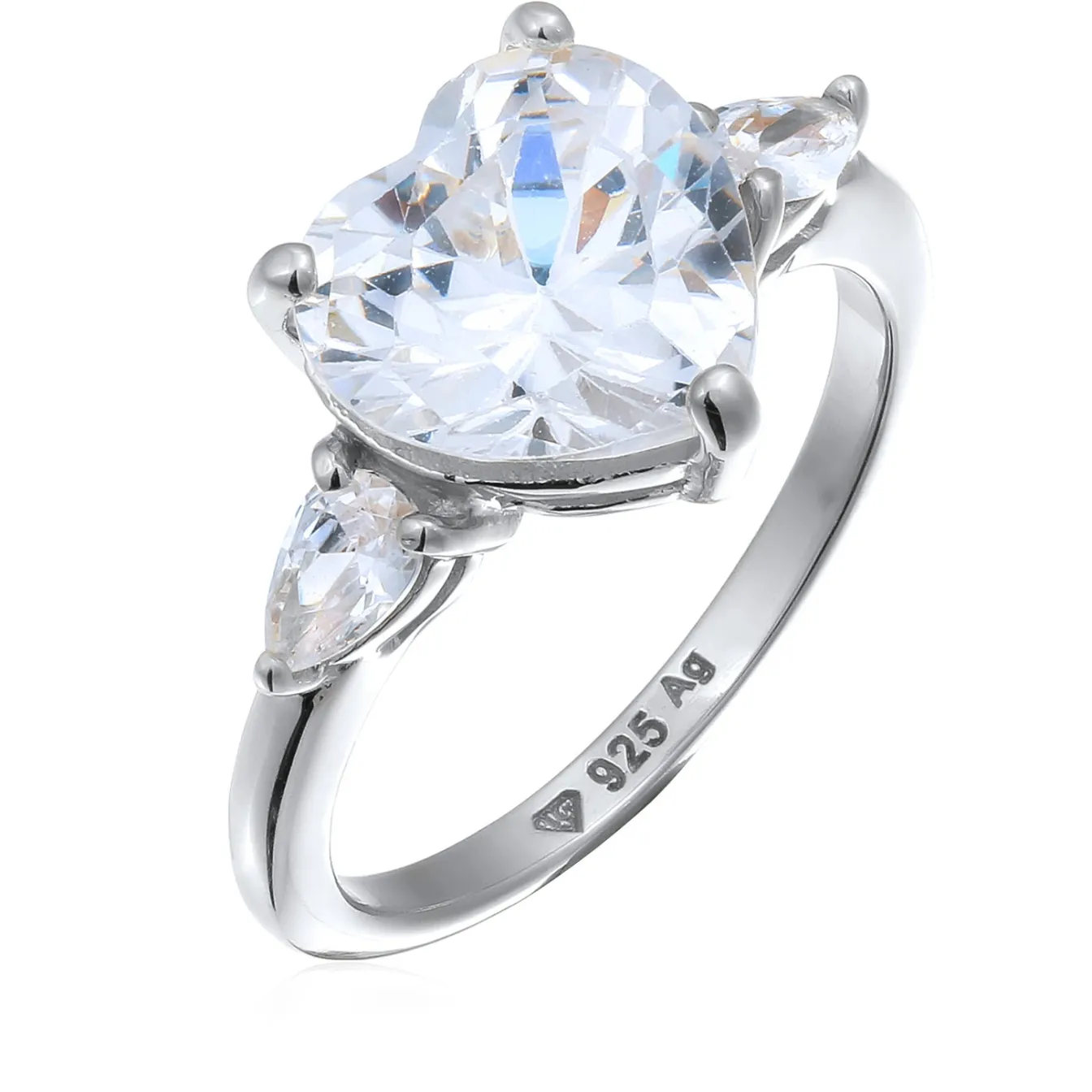Elli "Ring Herz | Zirkonia (Weiß)< Symbol-schmuck|Herz-schmuck