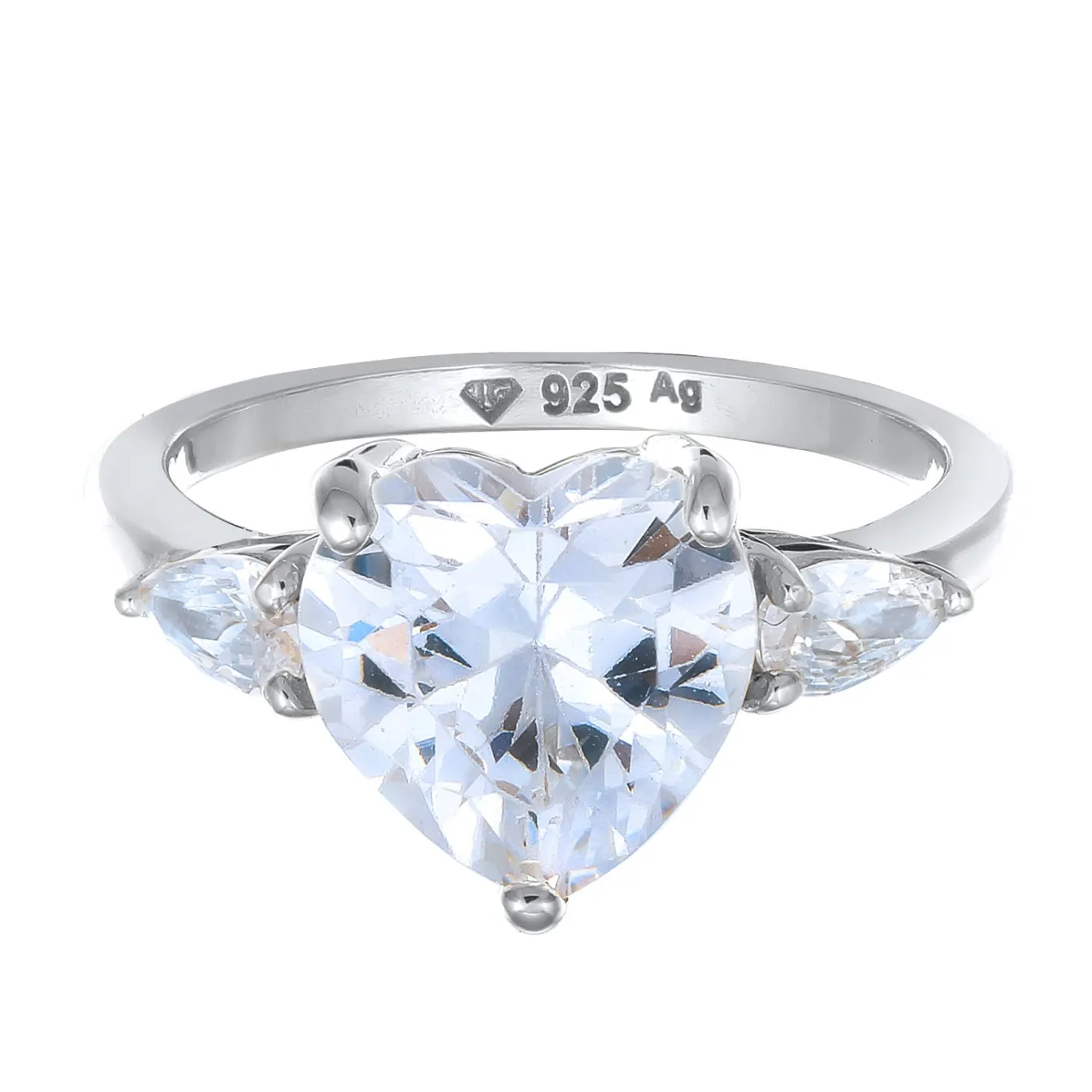 Elli "Ring Herz | Zirkonia (Weiß)< Symbol-schmuck|Herz-schmuck