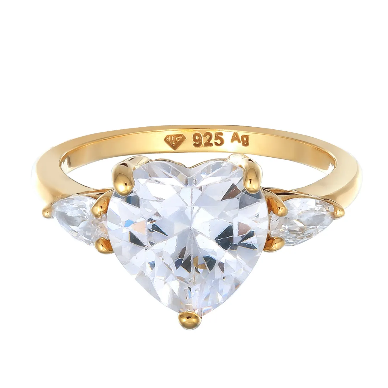 Elli "Ring Herz | Zirkonia (Weiß)< Symbol-schmuck|Herz-schmuck