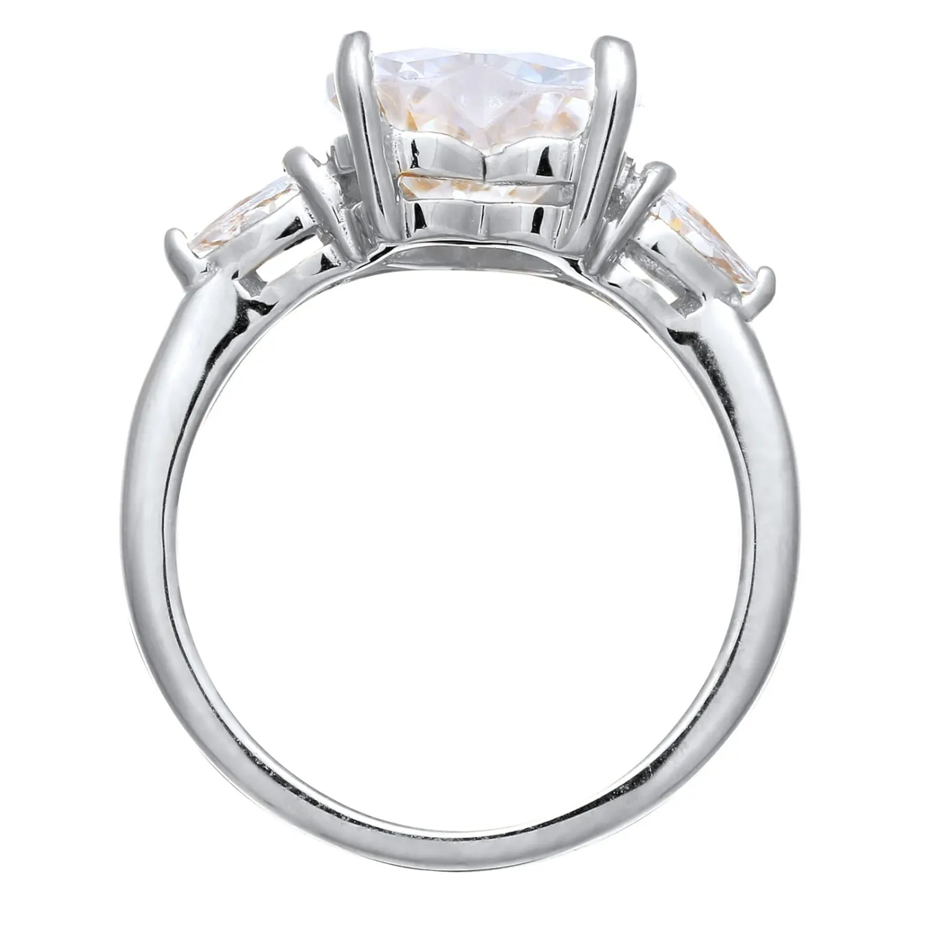 Elli "Ring Herz | Zirkonia (Weiß)< Symbol-schmuck|Herz-schmuck
