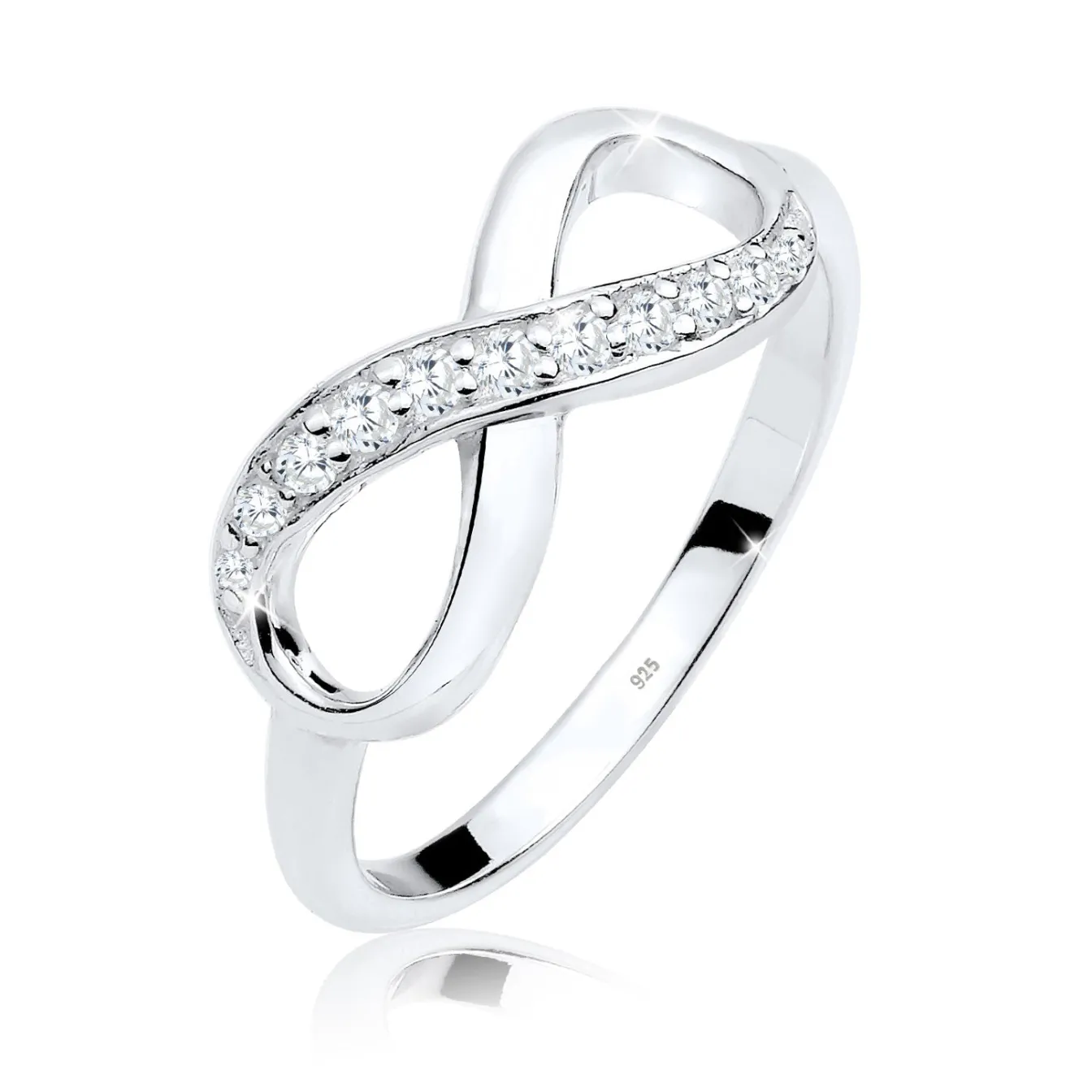 Elli "Ring Infinity | Zirkonia ( Weiß )< Roségold|Symbol-schmuck