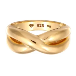 Elli "Ring Kreuz< Vergoldet|Symbol-schmuck