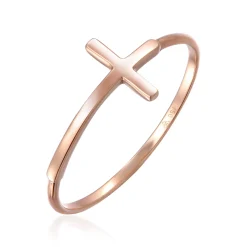 Elli "Ring Kreuz< Roségold|Symbol-schmuck