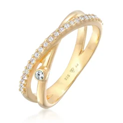 Elli "Ring Kreuz | Kristall (Weiß)< Ringe|Silber