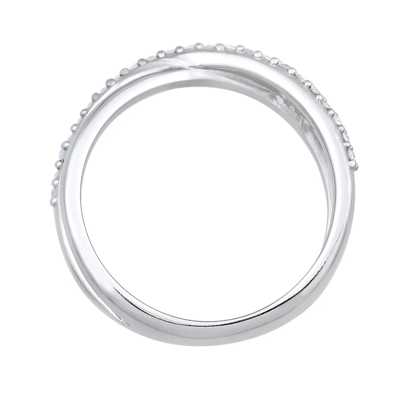 Elli "Ring Kreuz | Kristall (Weiß)< Ringe|Silber