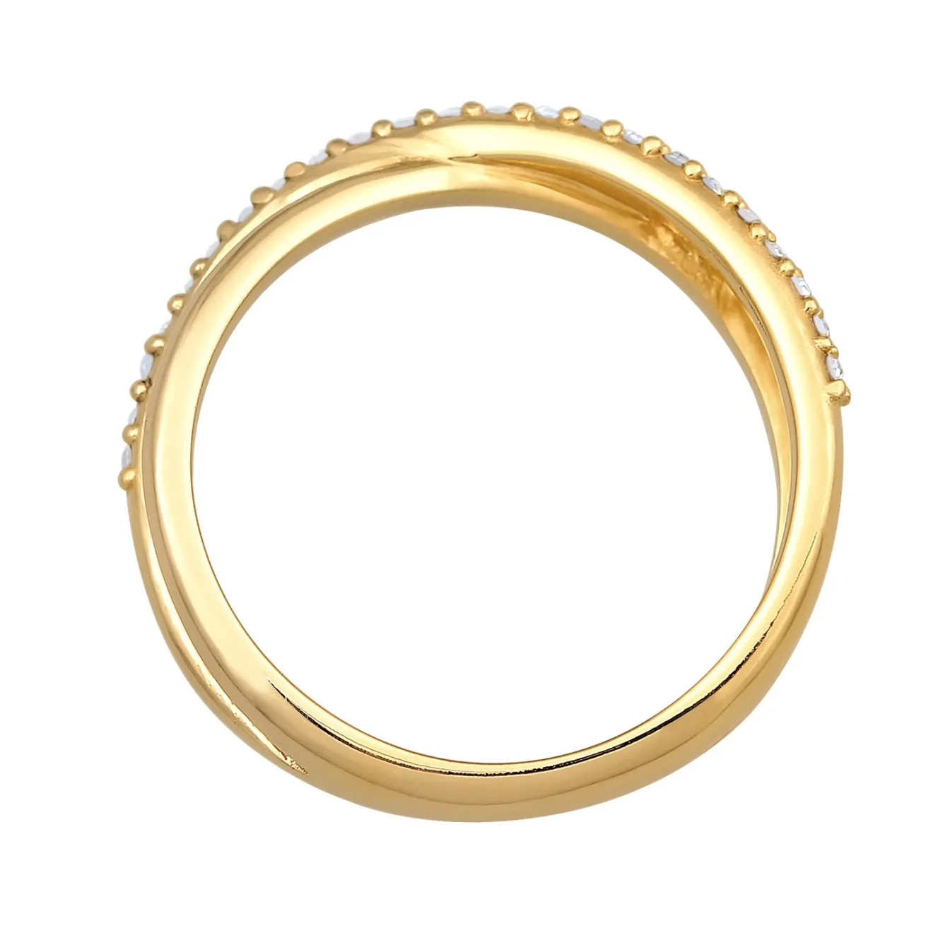 Elli "Ring Kreuz | Kristall (Weiß)< Ringe|Silber