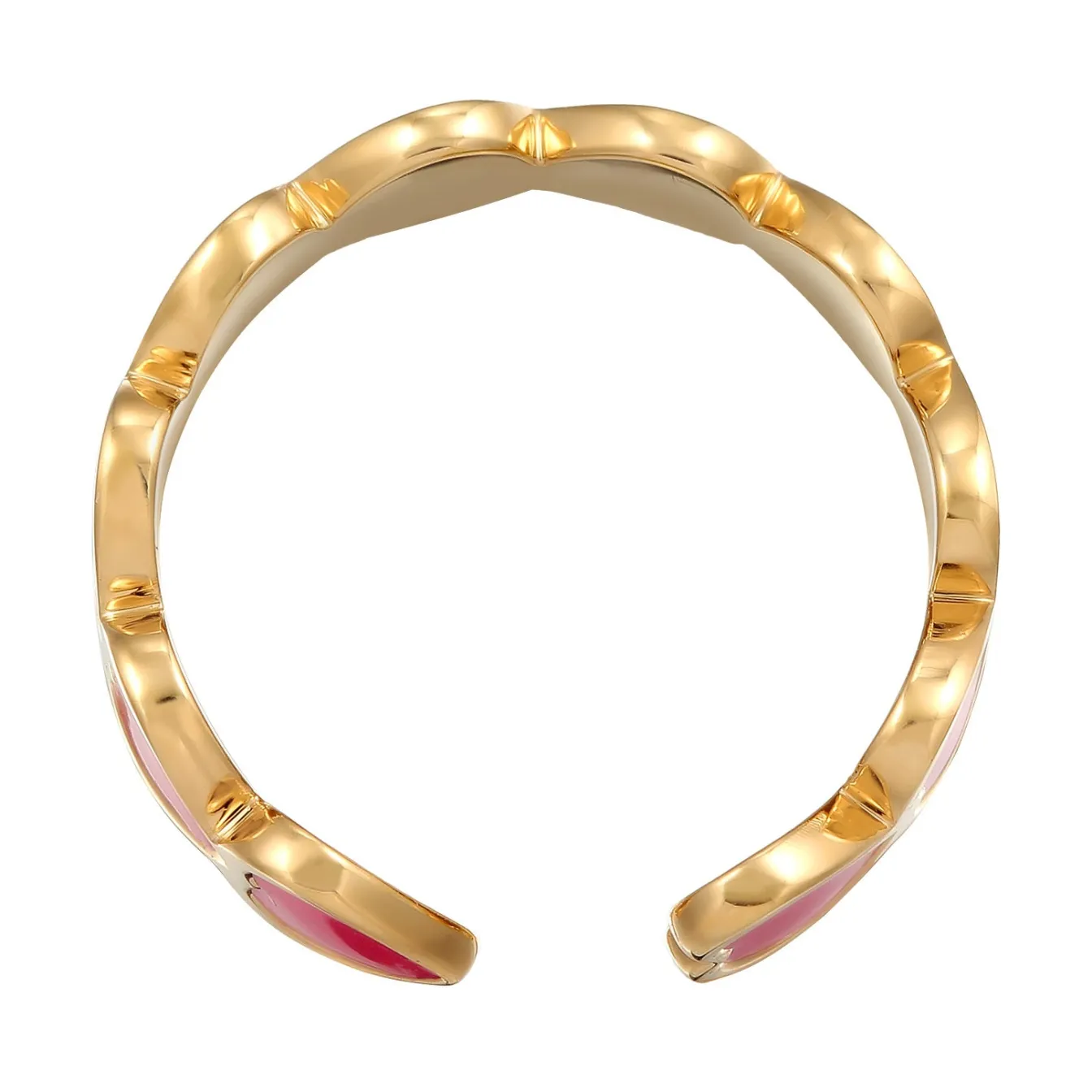 Elli "Ring Offen Herz | Emaille< Vergoldet|Symbol-schmuck