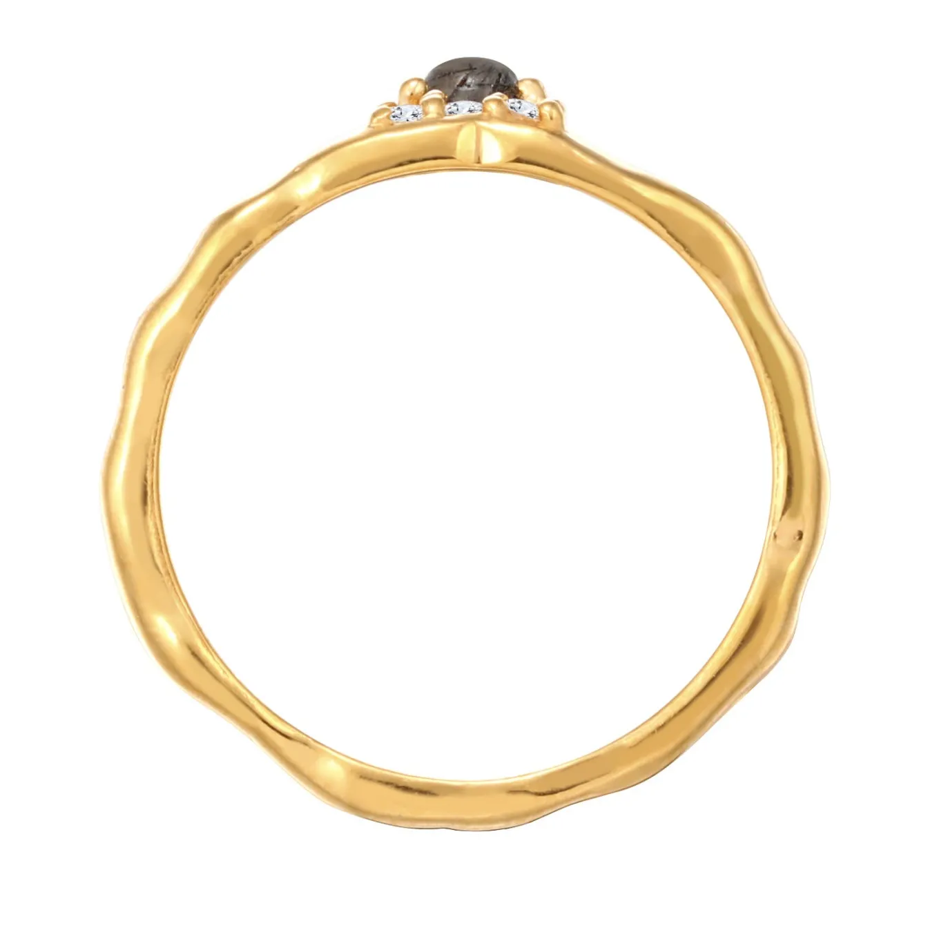Elli "Ring Organic | Quartz, Topas ( Weiß )< Ringe|Vergoldet