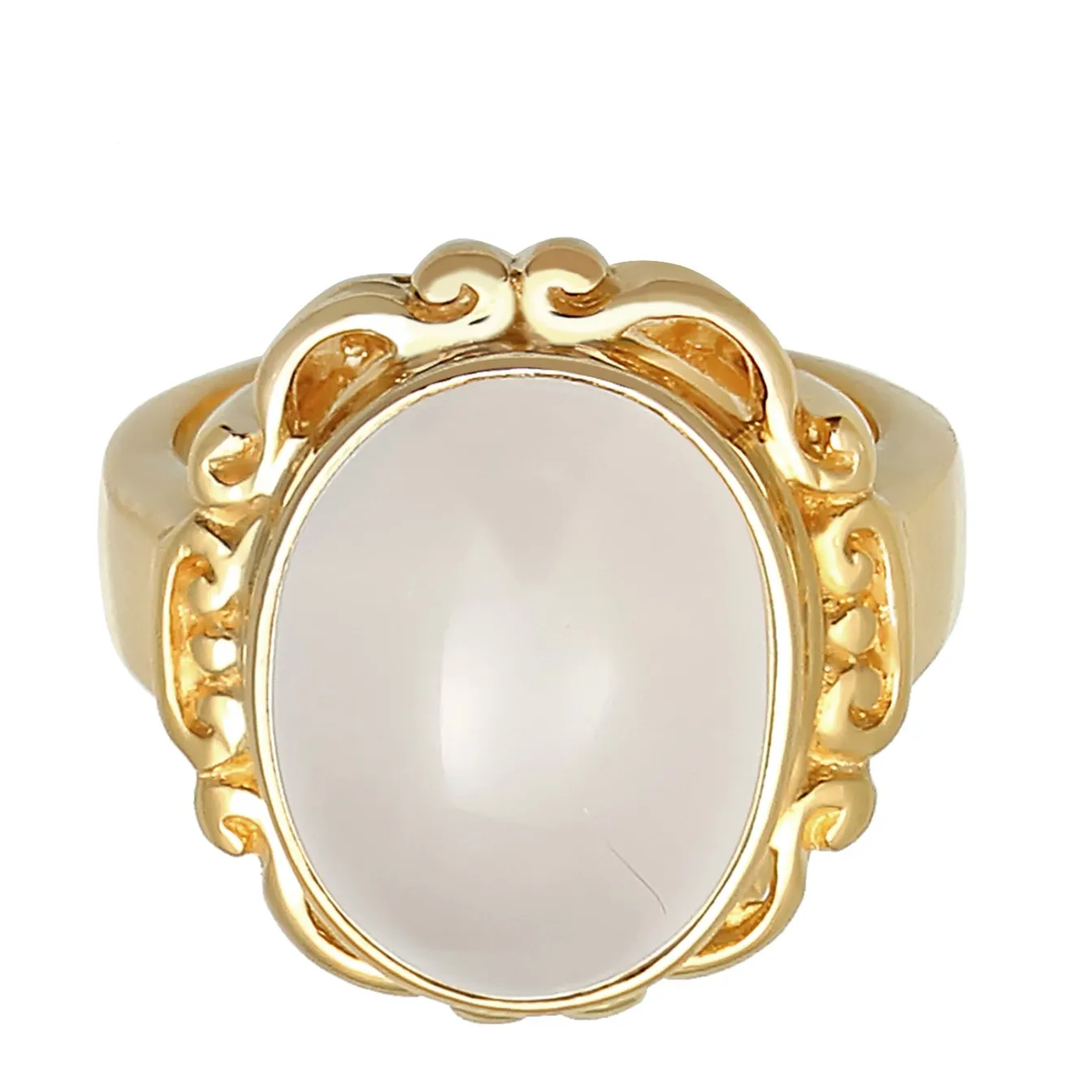 Elli "Ring Ornament | Mondstein ( Weiß )< Symbol-schmuck|Ringe