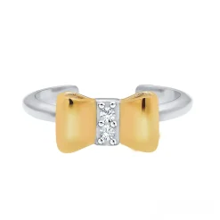 Elli "Ring Schleife | Kristall ( Weiß )<Kinder Symbol-schmuck|Kinderschmuck