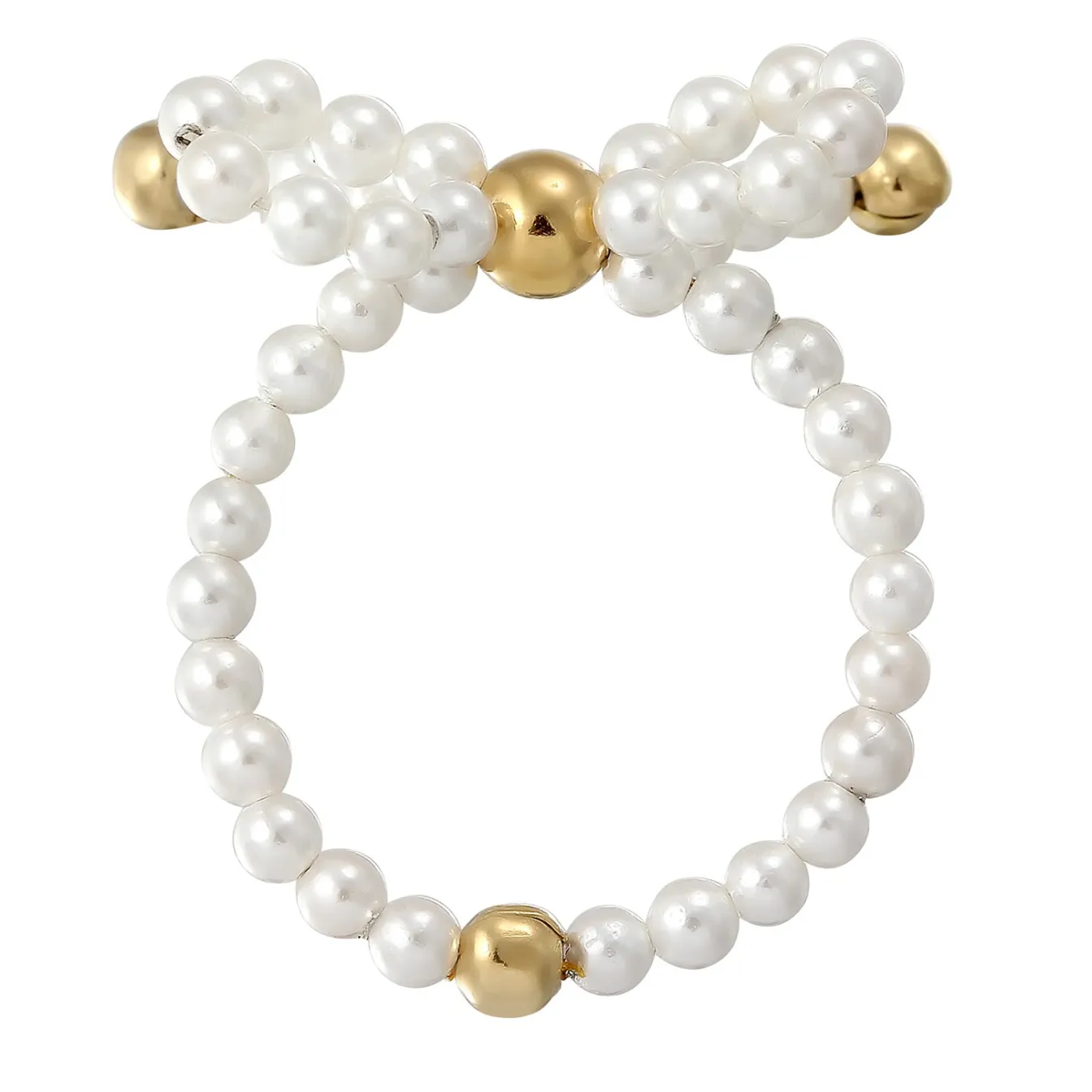 Elli "Ring Schleife | Muschelkernperlen< Symbol-schmuck|Perlen