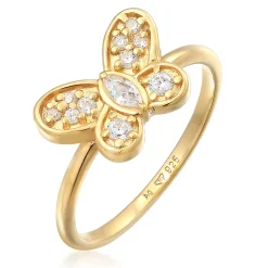 Elli "Ring Schmetterling | Zirkonia (Weiß)< Ringe|Silber
