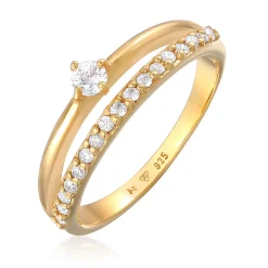 Elli "Ring Solitär | Zirkonia (Weiß)< Silber|Ringe