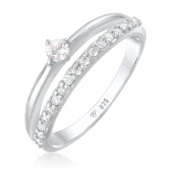 Elli "Ring Solitär | Zirkonia (Weiß)< Silber|Ringe