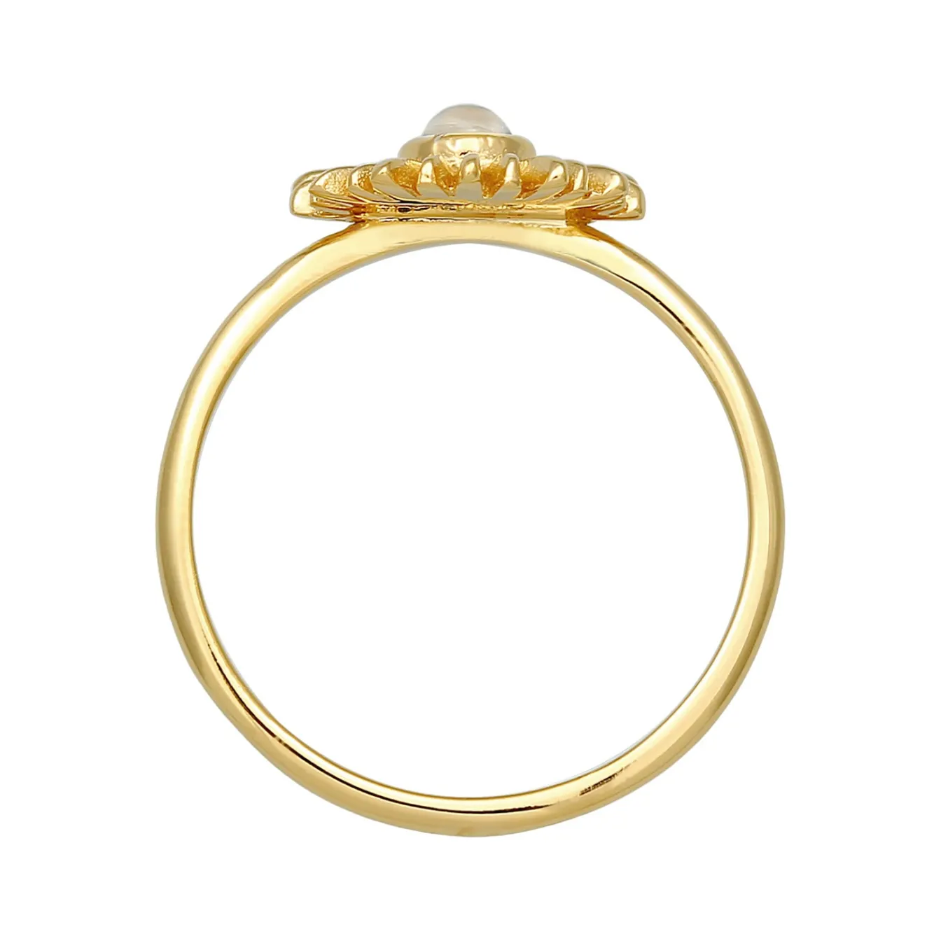 Elli "Ring Sonne | Mondstein (Weiß)< Symbol-schmuck|Ringe