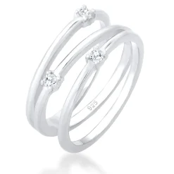 Elli "Ring Spirale | Zirkonia ( Weiß )< Ringe|Vergoldet