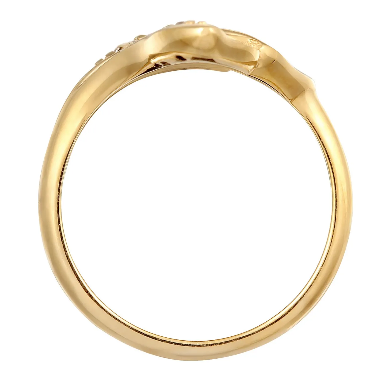 Elli "Ring Statement Blätter | Zirkonia (Weiß)< Vergoldet|Symbol-schmuck
