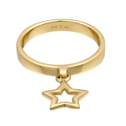 Elli "Ring Stern Anhänger< Vergoldet|Ringe