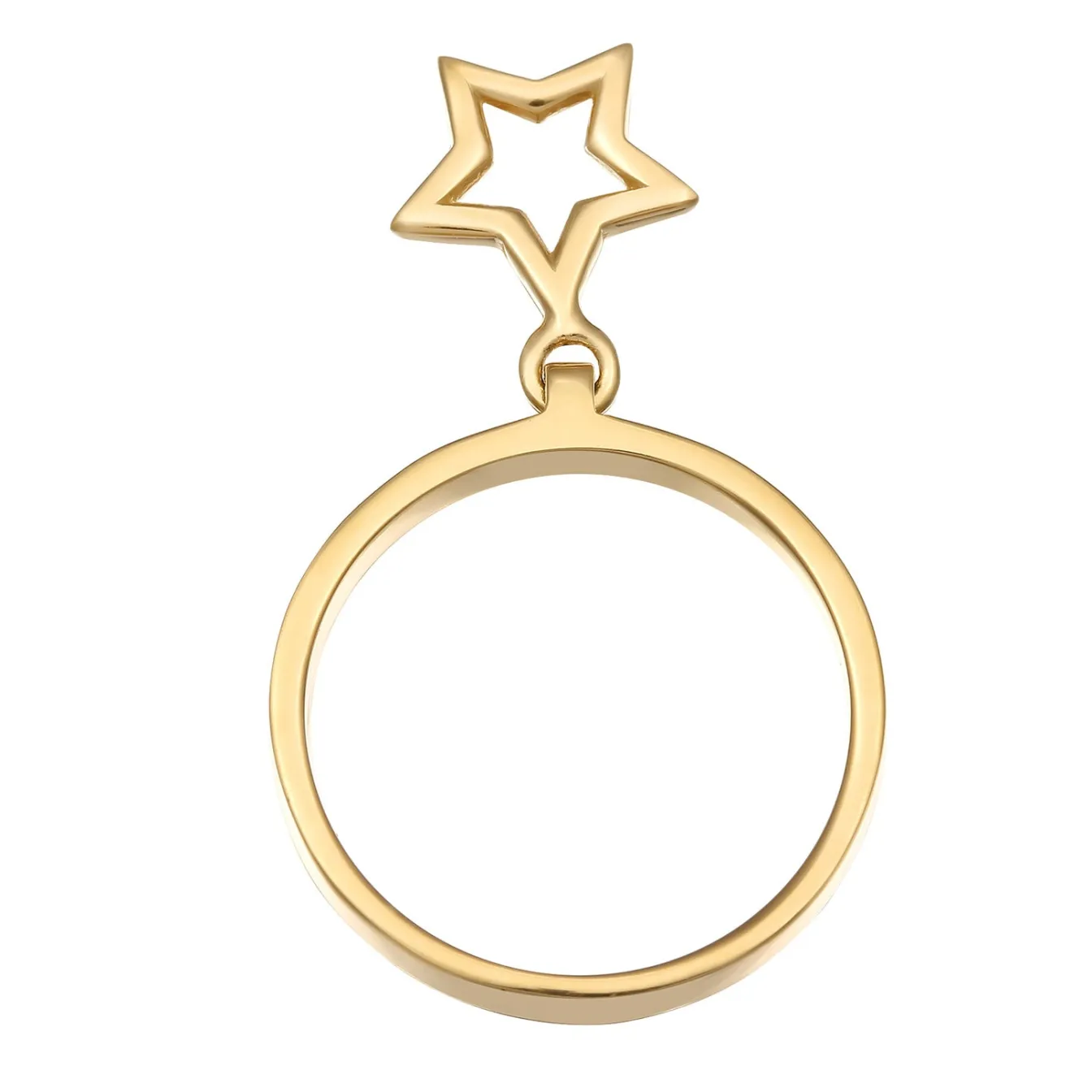 Elli "Ring Stern Anhänger< Vergoldet|Ringe