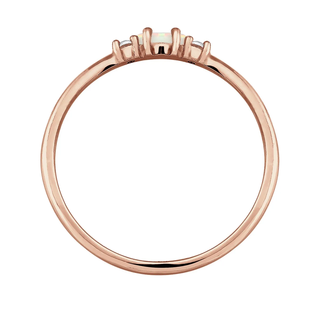 Elli "Ring Vintage | Opal & Zirkonia (Weiß)< Silber|Roségold