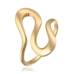 Elli "Ring Welle Organic< Vergoldet|Symbol-schmuck