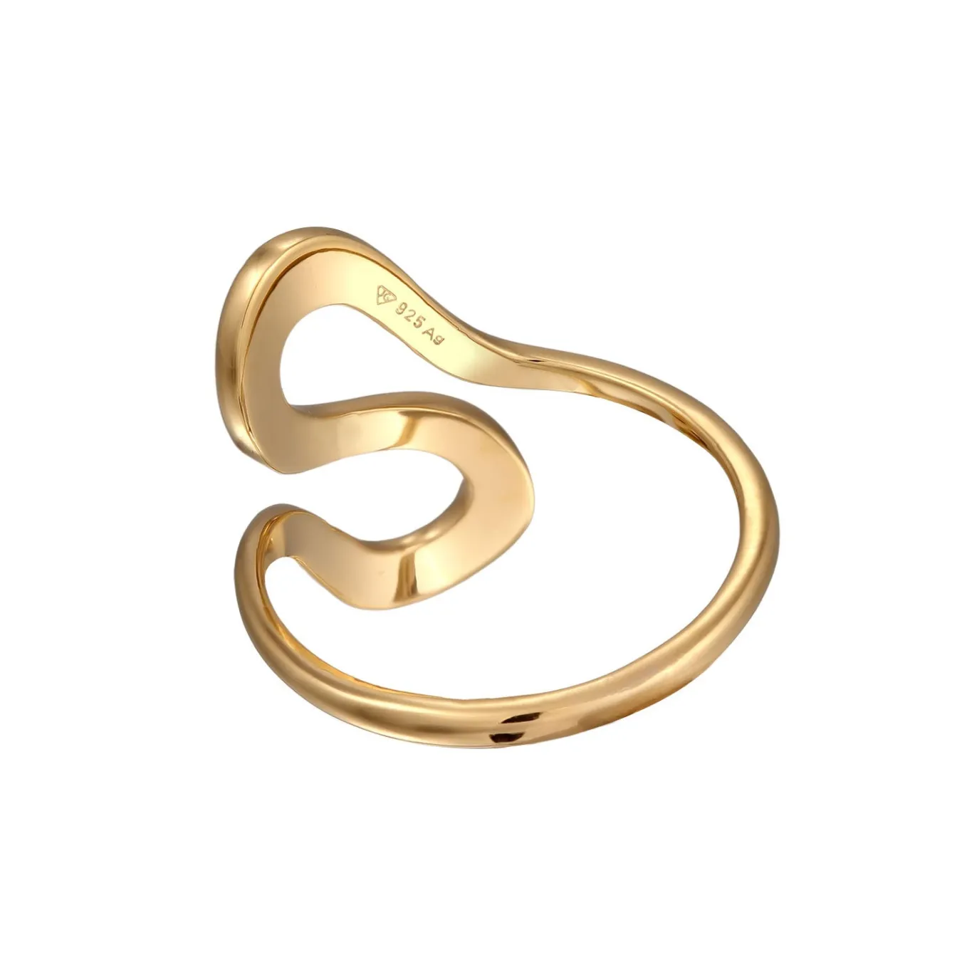Elli "Ring Welle Organic< Vergoldet|Symbol-schmuck