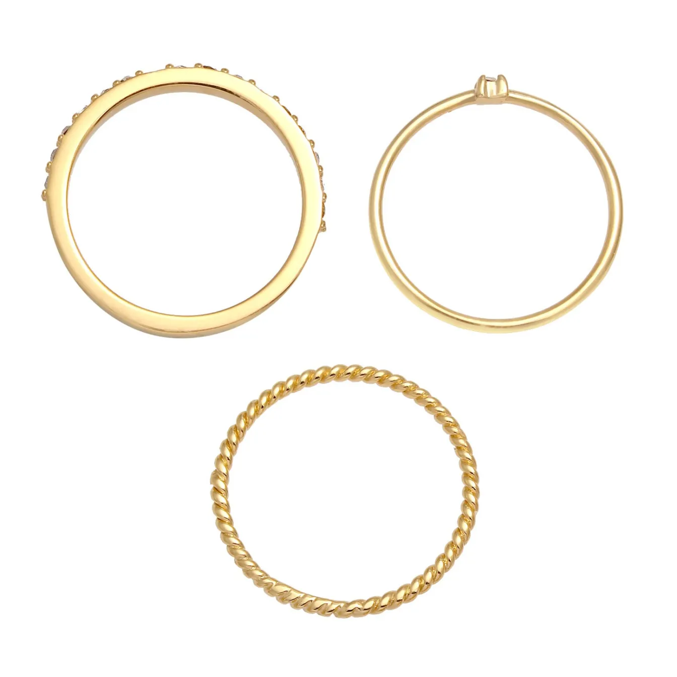 Elli "Ringset | Emaille, Kristall (weiß)< Ringe|Silber