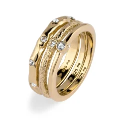 Elli "Ringset | Glas Kristalle (Weiß)< Vergoldet|Ringe