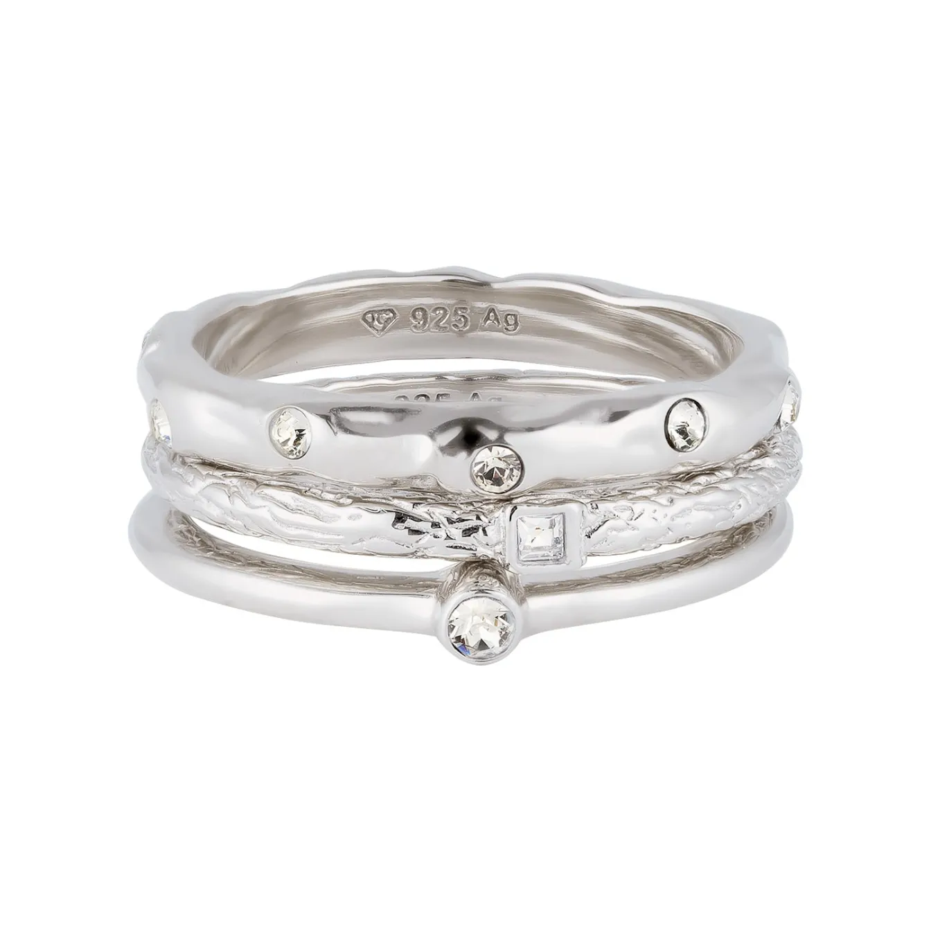 Elli "Ringset | Glas Kristalle (Weiß)< Vergoldet|Ringe
