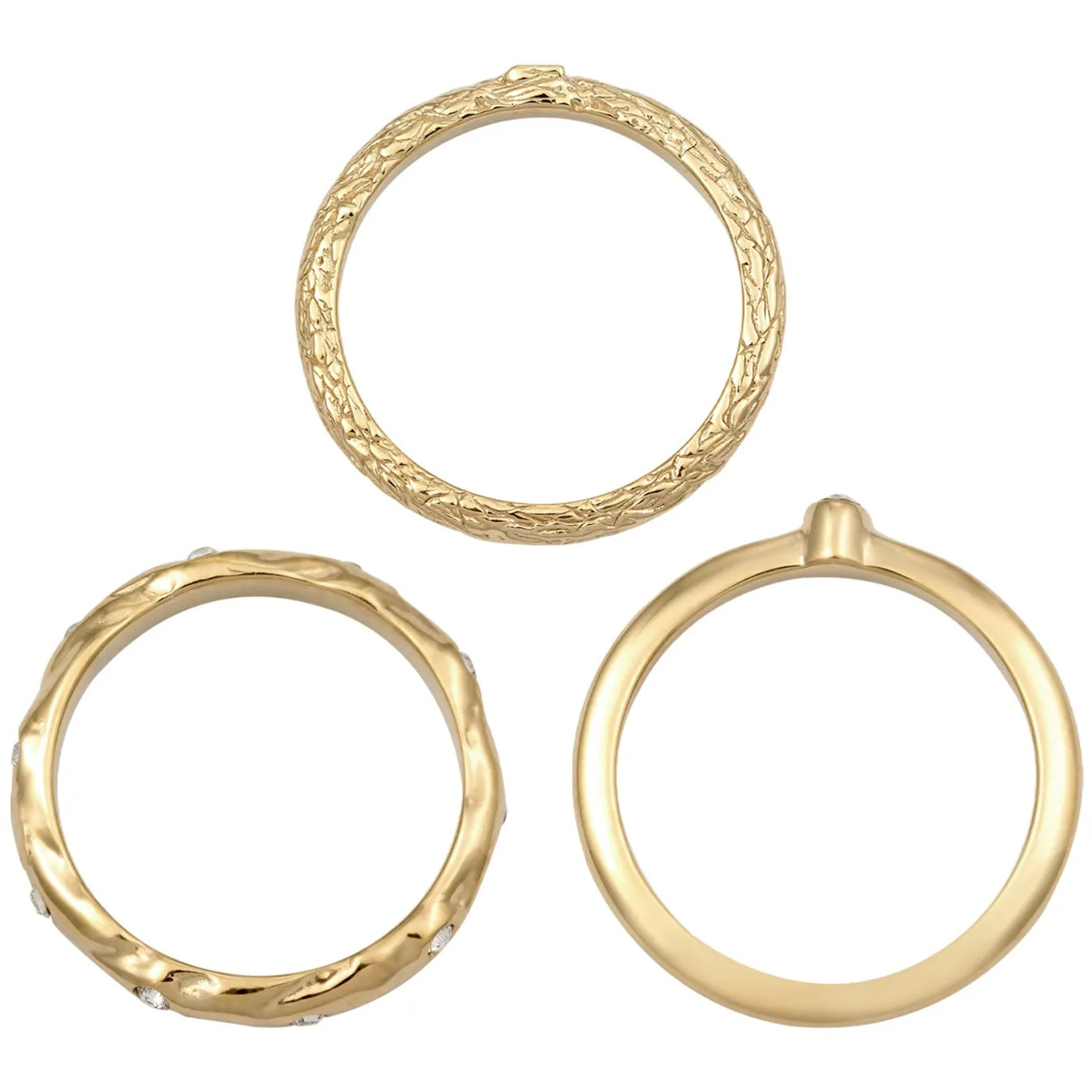 Elli "Ringset | Glas Kristalle (Weiß)< Vergoldet|Ringe