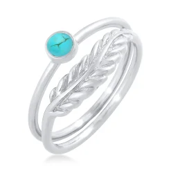 Elli "Ringset | Howlith ( Türkis )< Ringe|Silber