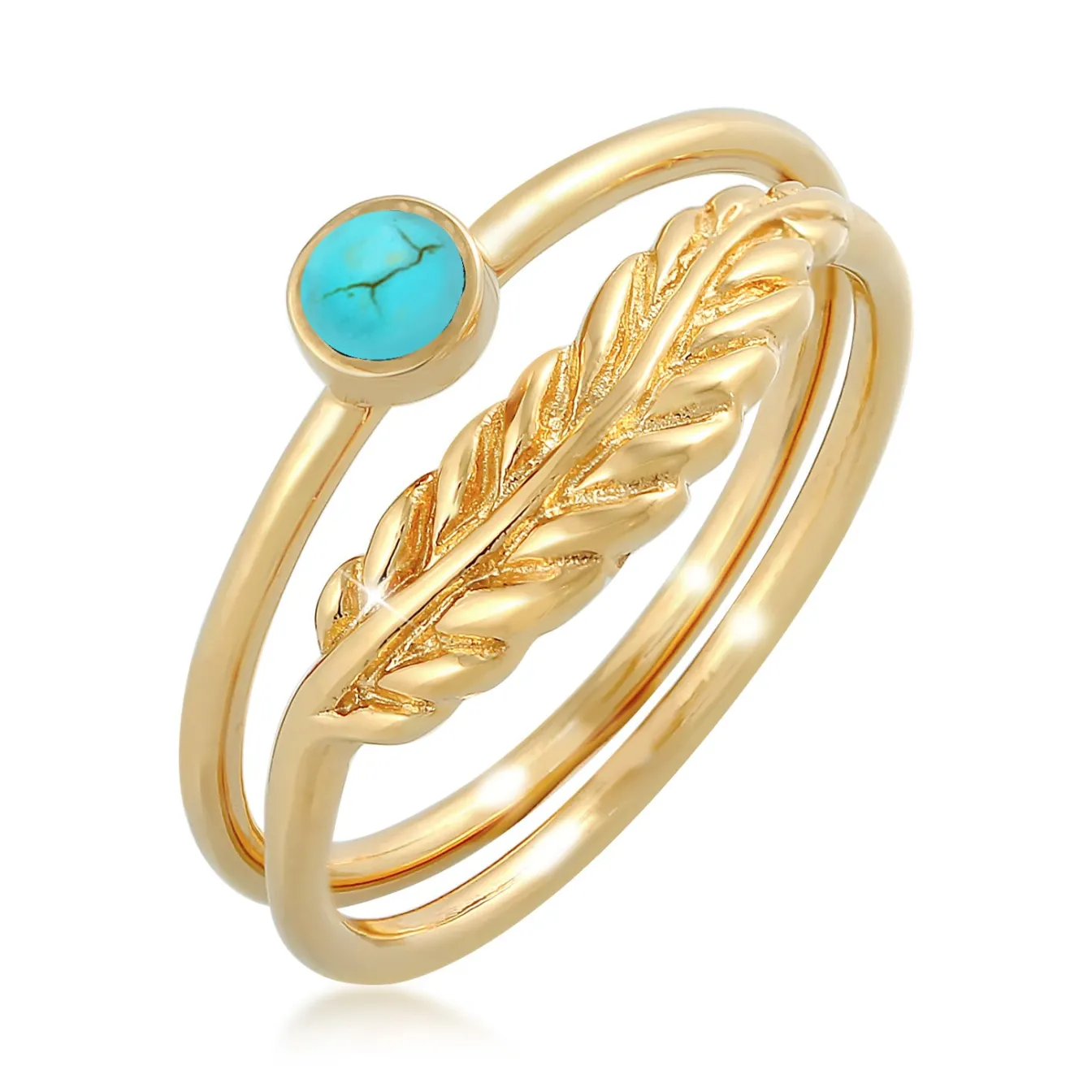 Elli "Ringset | Howlith ( Türkis )< Ringe|Silber