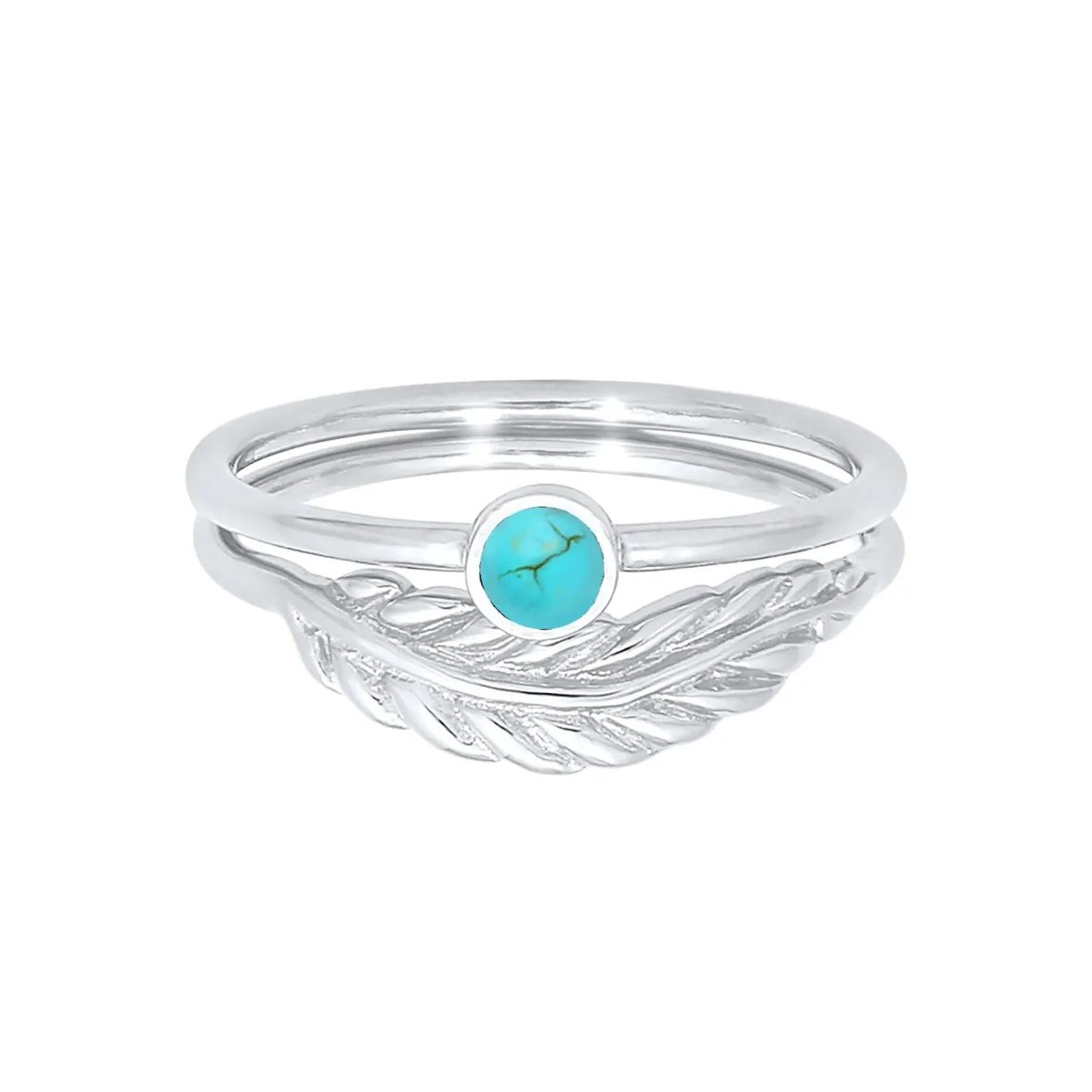 Elli "Ringset | Howlith ( Türkis )< Ringe|Silber