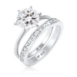 Elli "Ringset | Kristall ( Weiß )< Roségold|Ringe