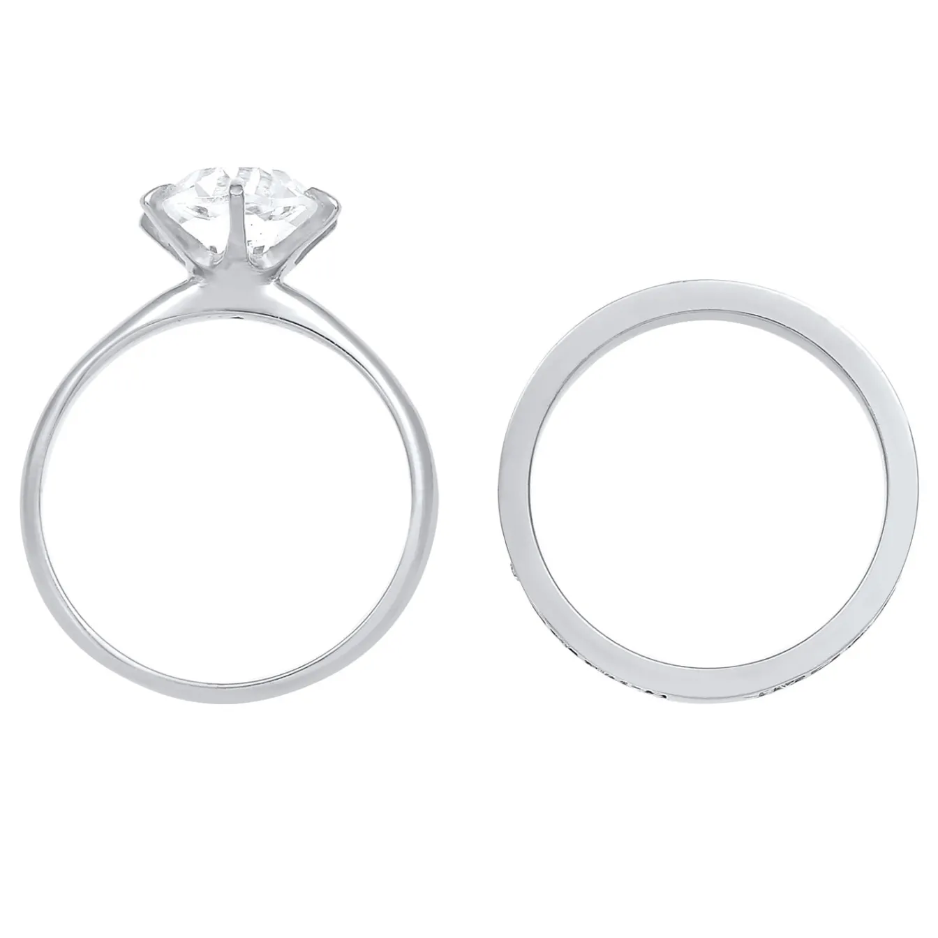 Elli "Ringset | Kristall ( Weiß )< Roségold|Ringe