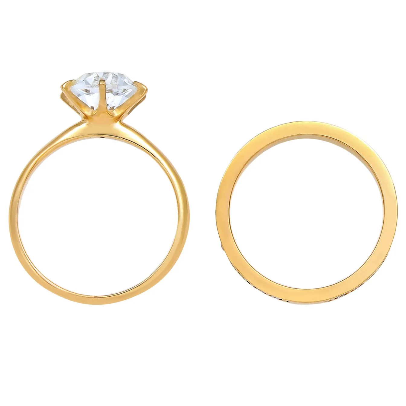 Elli "Ringset | Kristall ( Weiß )< Roségold|Ringe