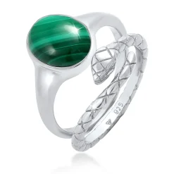 Elli "Ringset | Malachit ( Grün )< Ringe|Vergoldet