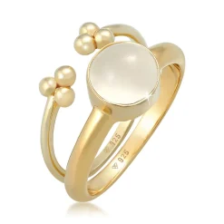 Elli "Ringset | Mondstein ( Weiß )< Ringe|Vergoldet