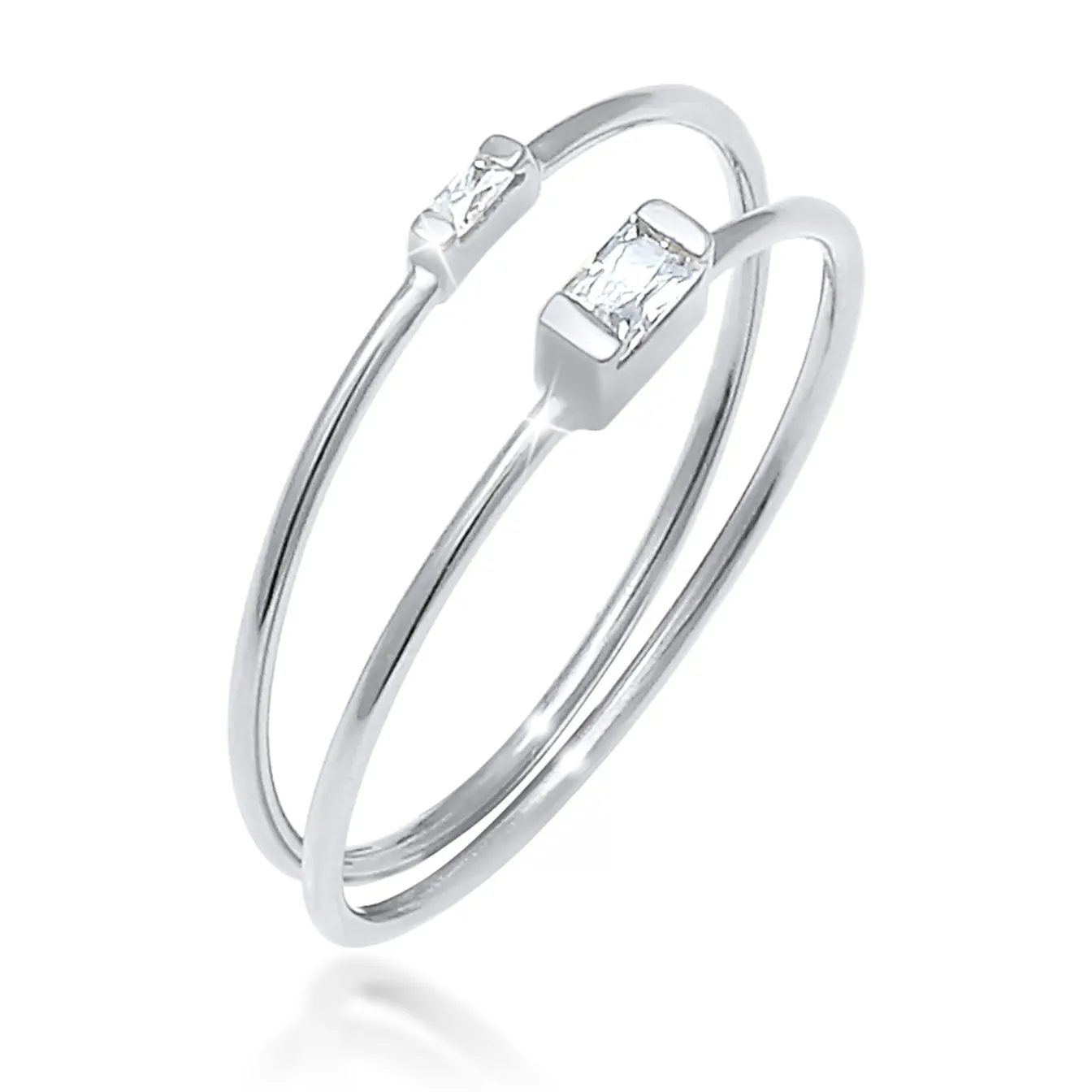 Elli "Ringset | Zirkonia ( Weiß )< Ringe|Silber