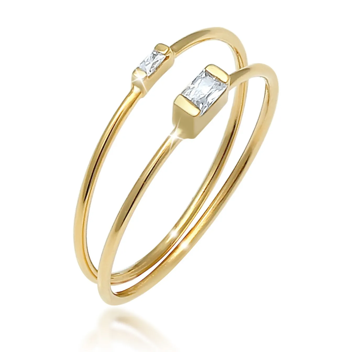 Elli "Ringset | Zirkonia ( Weiß )< Ringe|Silber