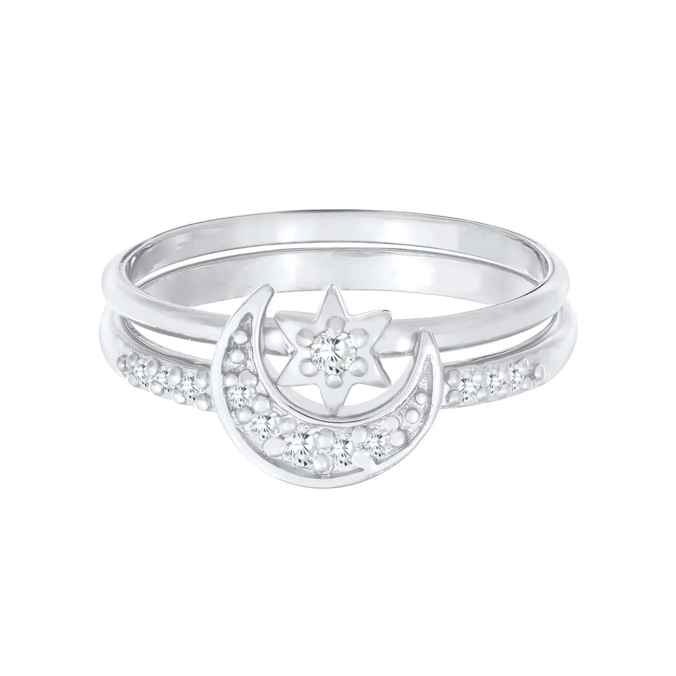 Elli "Ringset Astro | Zirkonia ( Weiß )< Symbol-schmuck|Ringe