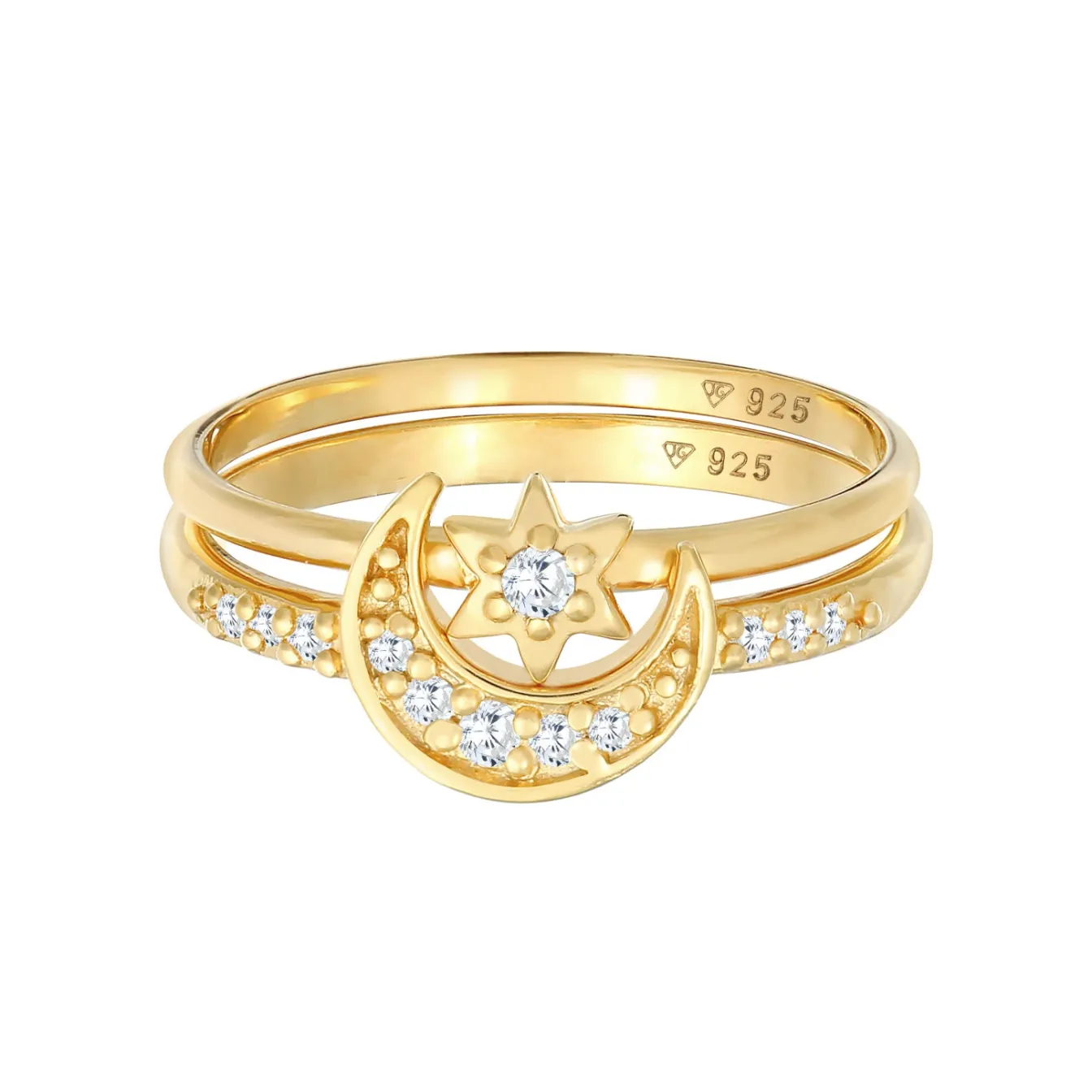 Elli "Ringset Astro | Zirkonia ( Weiß )< Symbol-schmuck|Ringe