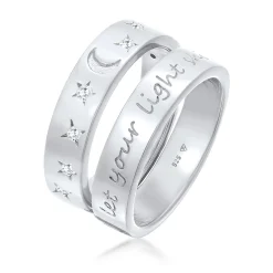 Elli "Ring-Set Astro | Zirkonia (Weiß)< Symbol-schmuck|Ringe