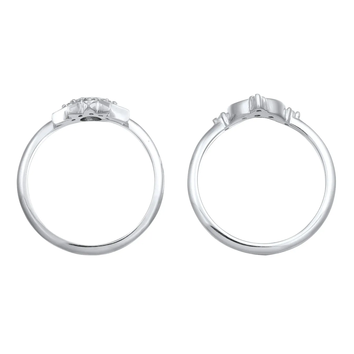 Elli "Ringset Astro | Zirkonia (Weiß)< Vergoldet|Symbol-schmuck