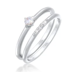 Elli "Ring-Set Basic | Zirkonia (Weiß)< Ringe|Silber